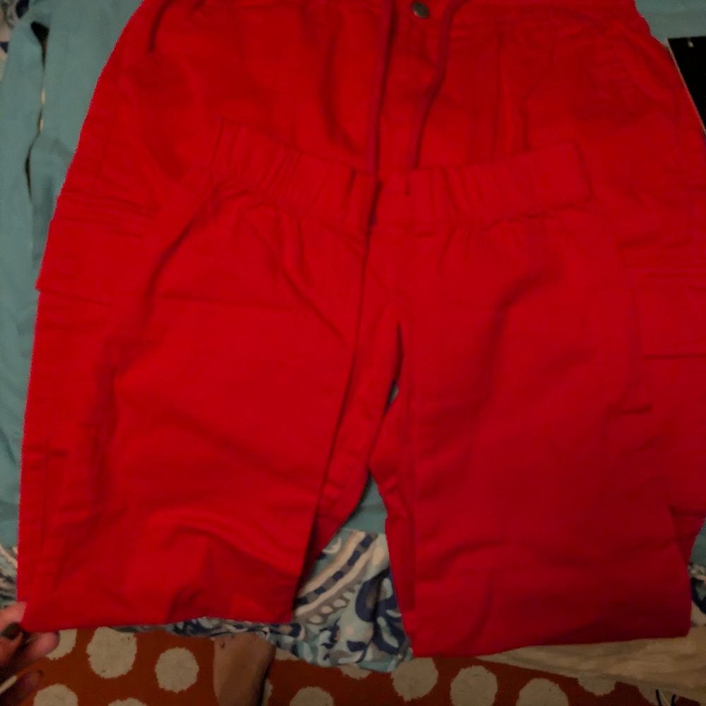 NWT Forever 21 Red Cargo Joggers